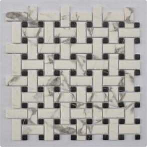 Calacatta Basketweave - glass tile